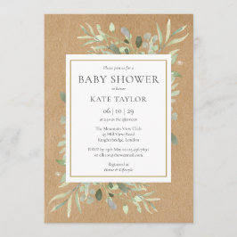 Rustieke baby shower|Spetterende waterverf groen Kaart