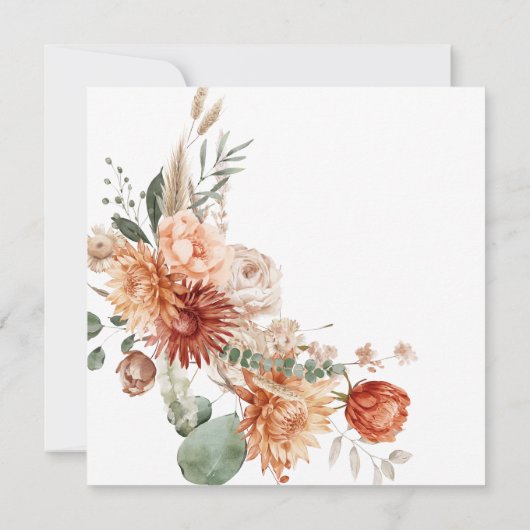 Rustieke Baby Sprinkle Sinaasappel Wildflower Baby Kaart (Achterkant)