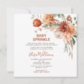 Rustieke Baby Sprinkle Sinaasappel Wildflower Baby Kaart (Voorkant)