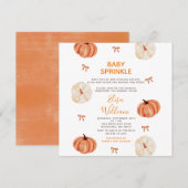 Rustieke Baby Sprinkle Witte Pompoen Baby Shower Kaart (Voorkant / Achterkant)