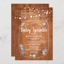 Rustieke baby strooiing metson glas snoerlichtjes 