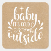Rustieke Baby zijn koude buiten Baby shower strooi Vierkante Sticker (Voorkant)