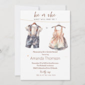 Rustieke babykleding onthult geslacht kaart (Voorkant)