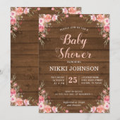 Rustieke babymeisjes-shower Landelijke chique bloe Kaart (Voorkant / Achterkant)