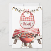 Rustieke BabyQ Rode Clothesline BBQ Baby shower Kaart (Achterkant)