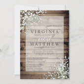 RUSTIEKE BABY'S ADEM BRUILOFT UITNODIGING (Voorkant)