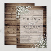 RUSTIEKE BABY'S ADEM BRUILOFT UITNODIGING (Voorkant / Achterkant)