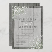 RUSTIEKE BABY'S ADEM BRUILOFT UITNODIGING (Voorkant / Achterkant)