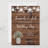 Rustieke Baby's Adem Mason Jar Country Wedding Kaart (Voorkant)