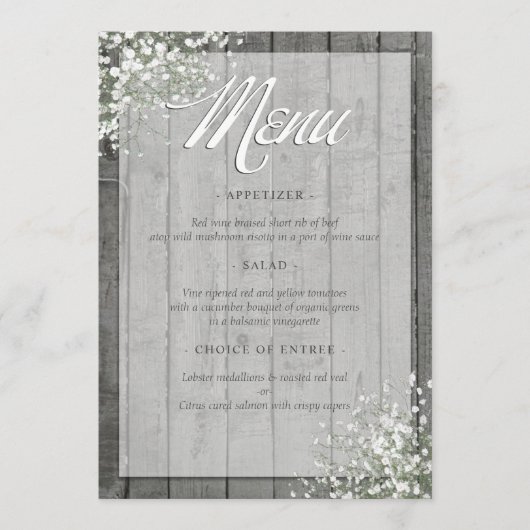 RUSTIEKE BABY'S ADEMMENU MENU (Voorkant)