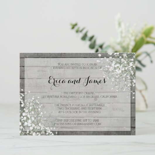 RUSTIEKE BABY'S AVONDUITNODIGING KAART (Staand voorkant)