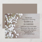 Rustieke Baby's Breath Barn Wood Baby shower Kaart (Voorkant / Achterkant)