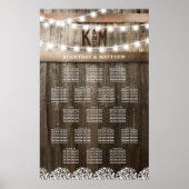 Rustieke Babys Breath Bruiloft 17 Tafel Zitgrafiek Poster (Voorkant)