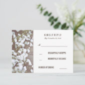 Rustieke Baby's Breath Bruiloft RSVP Kaarten (Staand voorkant)