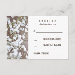 Rustieke Baby's Breath Bruiloft RSVP Kaarten Kaartje