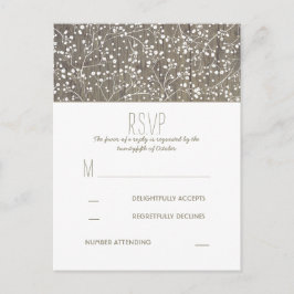 Rustieke Baby's Breath Country Bruiloft RSVP Uitnodiging Briefkaart