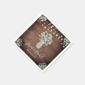 Rustieke Baby's Breath in Mason Jar & Lights Bruil Servet (Hoek)