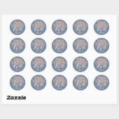 Rustieke Baby's Breath Jar Dusty Blue Wedding Seal Ronde Sticker (Vel)
