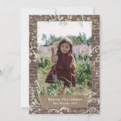 Rustieke Baby's Breath Kerstmis Foto gescheurd pap Feestdagenkaart (Voorkant)