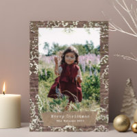 Rustieke Baby's Breath Kerstmis Foto gescheurd pap