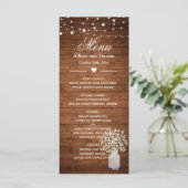 Rustieke Baby's Breath Lights Bruiloft Menu (Staand voorkant)