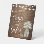 Rustieke Baby's Breath Lights Kaarten en geschenke Reclamebord Met Voetstuk (Voorkant)