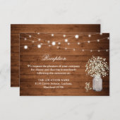 Rustieke Baby's Breath Lights Receptie Informatiekaartje (Voorkant / Achterkant)
