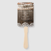 Rustieke Baby's Breath Lights Trouwprogramma Handwaaier (Voorkant)