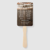 Rustieke Baby's Breath Lights Trouwprogramma Handwaaier (Achterkant)