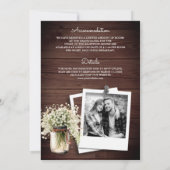 Rustieke Baby's Breath Mason Jar Alles in een brui Kaart (Achterkant)