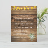 Rustieke Baby's Breath Mason Jar Lights Bruiloft I Kaart (Staand voorkant)