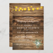 Rustieke Baby's Breath Mason Jar Lights Bruiloft I Kaart (Voorkant / Achterkant)