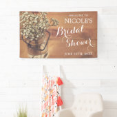 Rustieke Baby's Breath Mason Jar Wood Vrijgezellen Spandoek (Insitu)