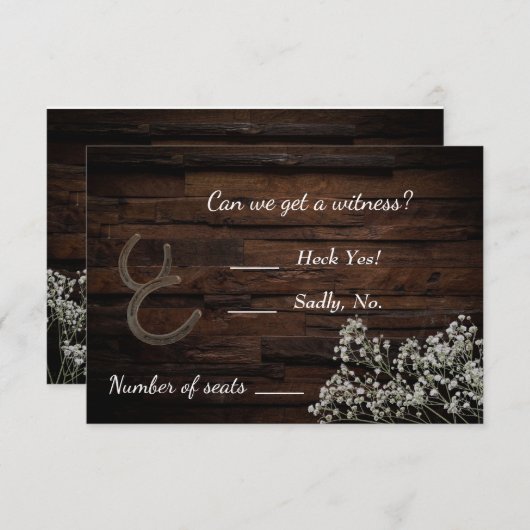 Rustieke Baby's Breath RSVP kaart (Voorkant / Achterkant)