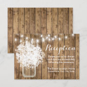 Rustieke Baby's Breath & Slingerlichten Ontvangst Kaart (Voorkant / Achterkant)