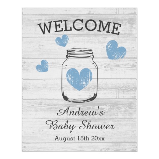 Rustieke babyshower-feest welkomstbord bord perfect poster (Voorkant)
