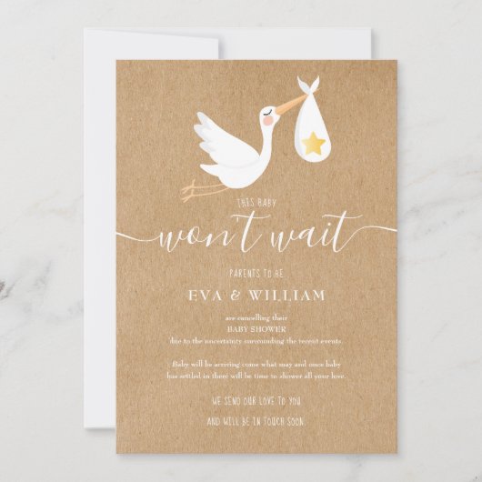 Rustieke babyshower strooicancelkaart kaart (Voorkant)