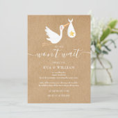 Rustieke babyshower uitstel kaart (Staand voorkant)