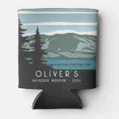 Rustieke Bachelor Weekend Camping Trip Bos Bossen Blikjeskoeler (Voorkant)