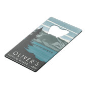 Rustieke Bachelor Weekend Camping Trip Bos Bossen Creditkaart Flessenopener (Achterkant Gekanteld)