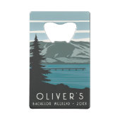 Rustieke Bachelor Weekend Camping Trip Bos Bossen Creditkaart Flessenopener (Achterkant)