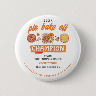 Rustieke Backwedstrijd Pompoentaart Competitie Kam Ronde Button 5,7 Cm