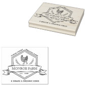 Rustieke badge familie Boerderij Egg Carton Stamp Rubberstempel (Gestempeld)