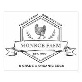 Rustieke badge familie Boerderij Egg Carton Stamp Rubberstempel (Afrduk)