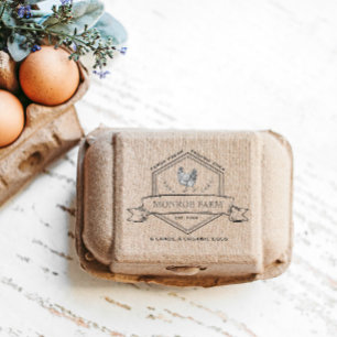 Rustieke Badge Family Farm Eierkartonnen Stempel