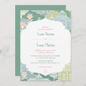 Rustieke Baho Bloemen  Patroon Bruiloft Kaart (Voorkant / Achterkant)