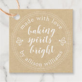 Rustieke Bakgeesten Licht Feestelijke Kraft Papier Bedankjes Labels (Voorkant)