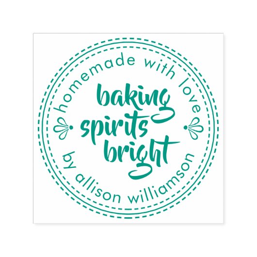 Rustieke Bakgeesten Licht Kerstgroen Zelfinktende Stempel (Design)