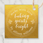 Rustieke Bakgeesten Mooie Feestdagen Goud Bedankjes Labels (Achterkant)