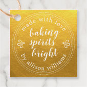 Rustieke Bakgeesten Mooie Feestdagen Goud Bedankjes Labels (Voorkant)